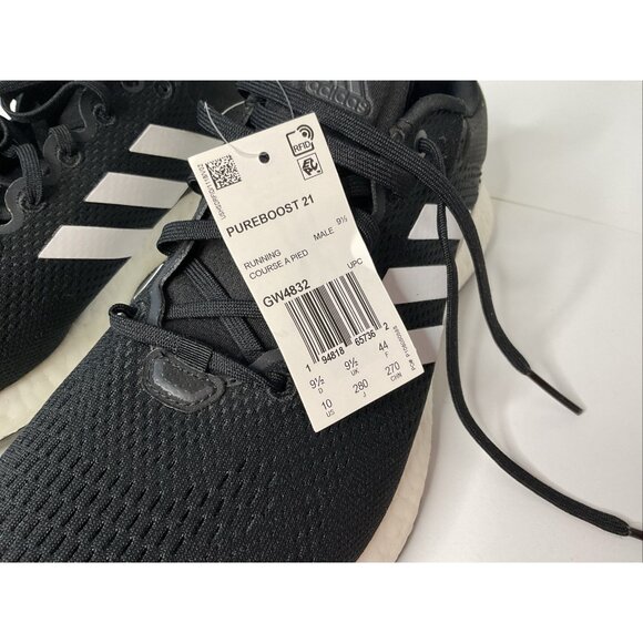 Adidas Pureboost 21 Low Top Men's Running Shoes Black White GW4832 Size 10 NEW - Picture 7 of 8